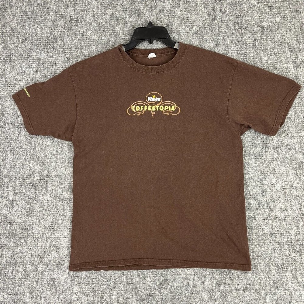 WAWA SHIRT MENS XL BROWN COFFEE COFFEETOPIA CONVENIENT STORE TEE - Picture 2 of 10